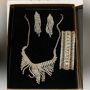 Rhinestone Necklace Earring Jewelry wedding Set